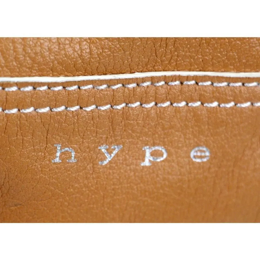 HYPE TAN BROWN GENUINE LEATHER STUDDED HOBO TOTE SHOULDER BAG HANDBAG PURSE